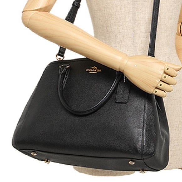 COACH F57527 SMALL MARGOT CARRYALL CROSSGRAIN LEATHER BLACK - Picture 16 of 16